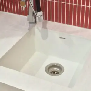 Modern kitchen sink with faucet