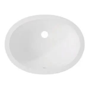 White oval bathroom sink top view