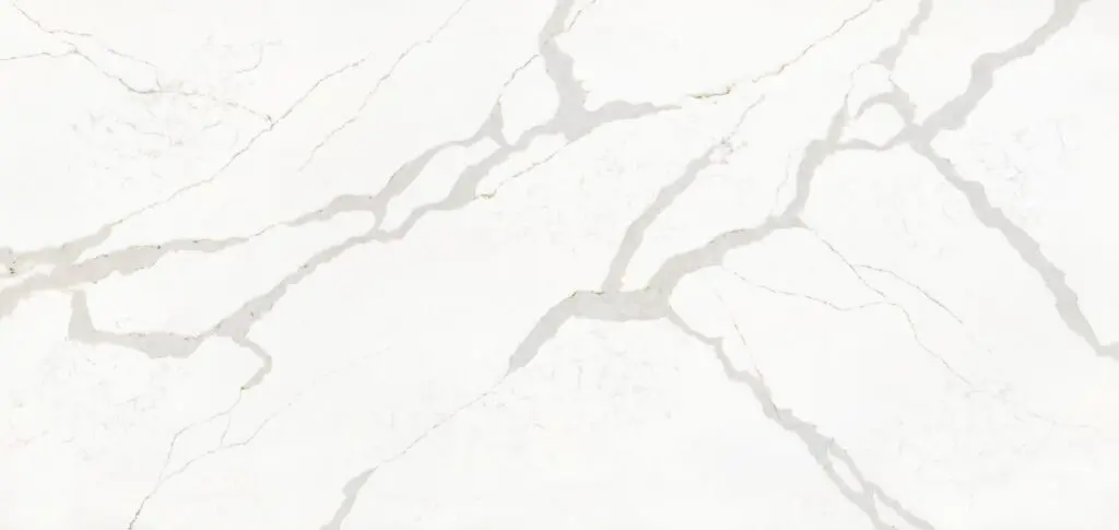 White marble surface with natural gray veining.