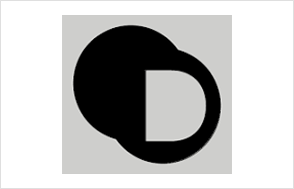 Overlapping black circles and semi-circle