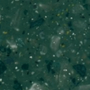 Textured green terrazzo surface close-up