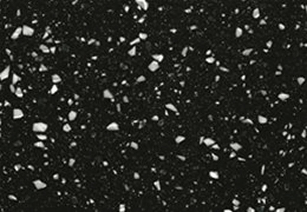 Black terrazzo surface with white chips