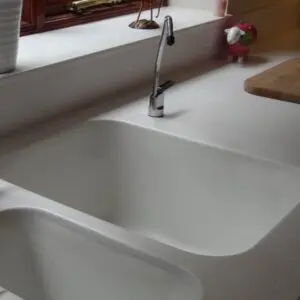 Modern kitchen sink with countertop
