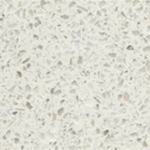White terrazzo texture with gray speckles