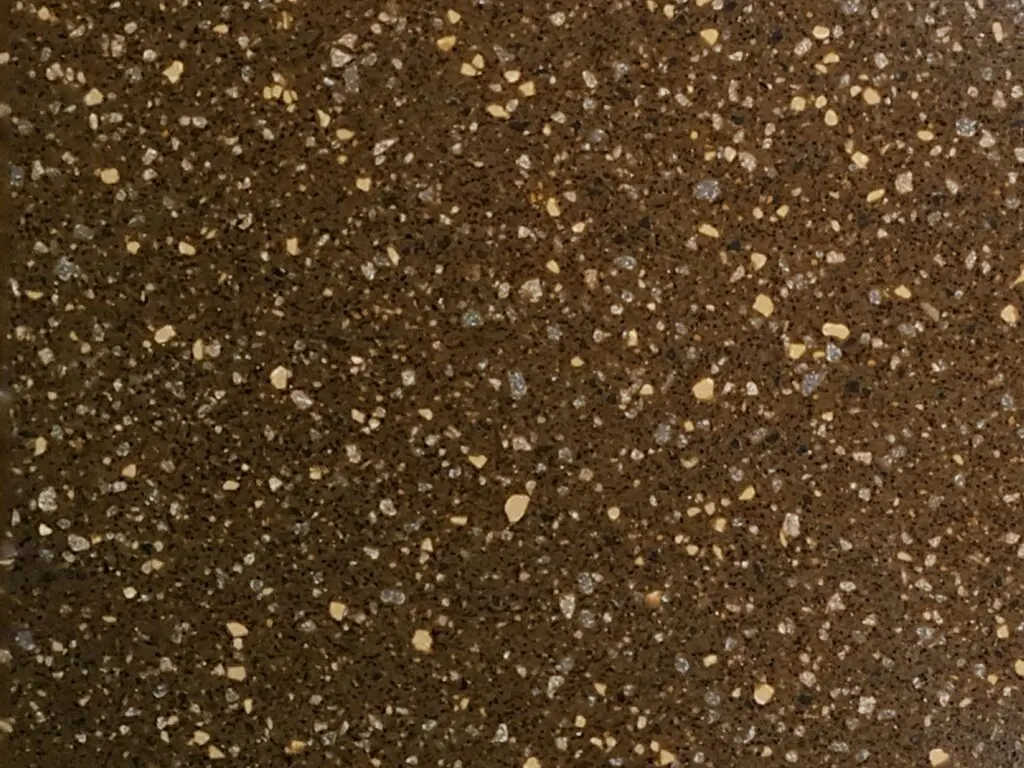 Close-up of brown terrazzo texture