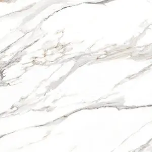 White marble surface with gray veins.