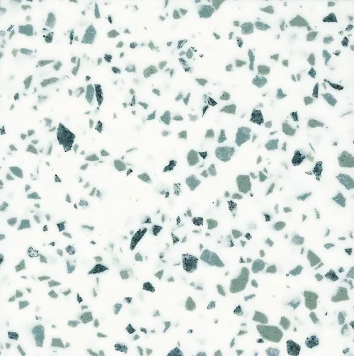 Terrazzo pattern with gray and white chips.