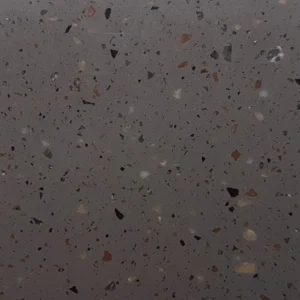 Gray terrazzo surface with multicolored chips