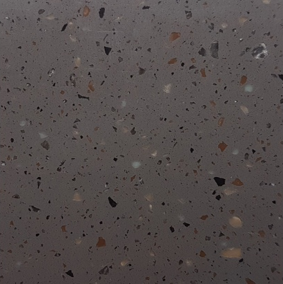 Gray terrazzo surface with multicolored chips