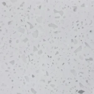 White terrazzo texture with gray speckles