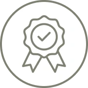 Achievement medal featuring checkmark design